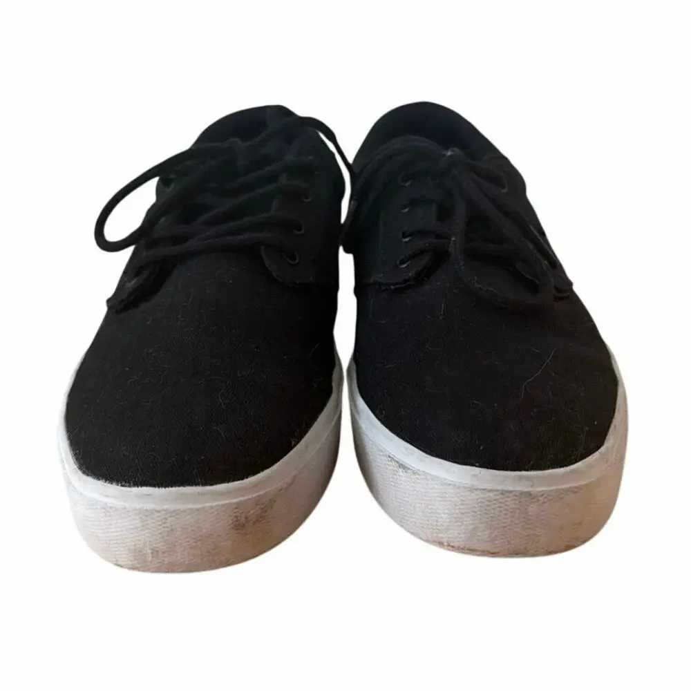 Etnies Jameson 2 Eco Black Canvas Skate Shoes Men’s Size 9 Low Top Sneakers